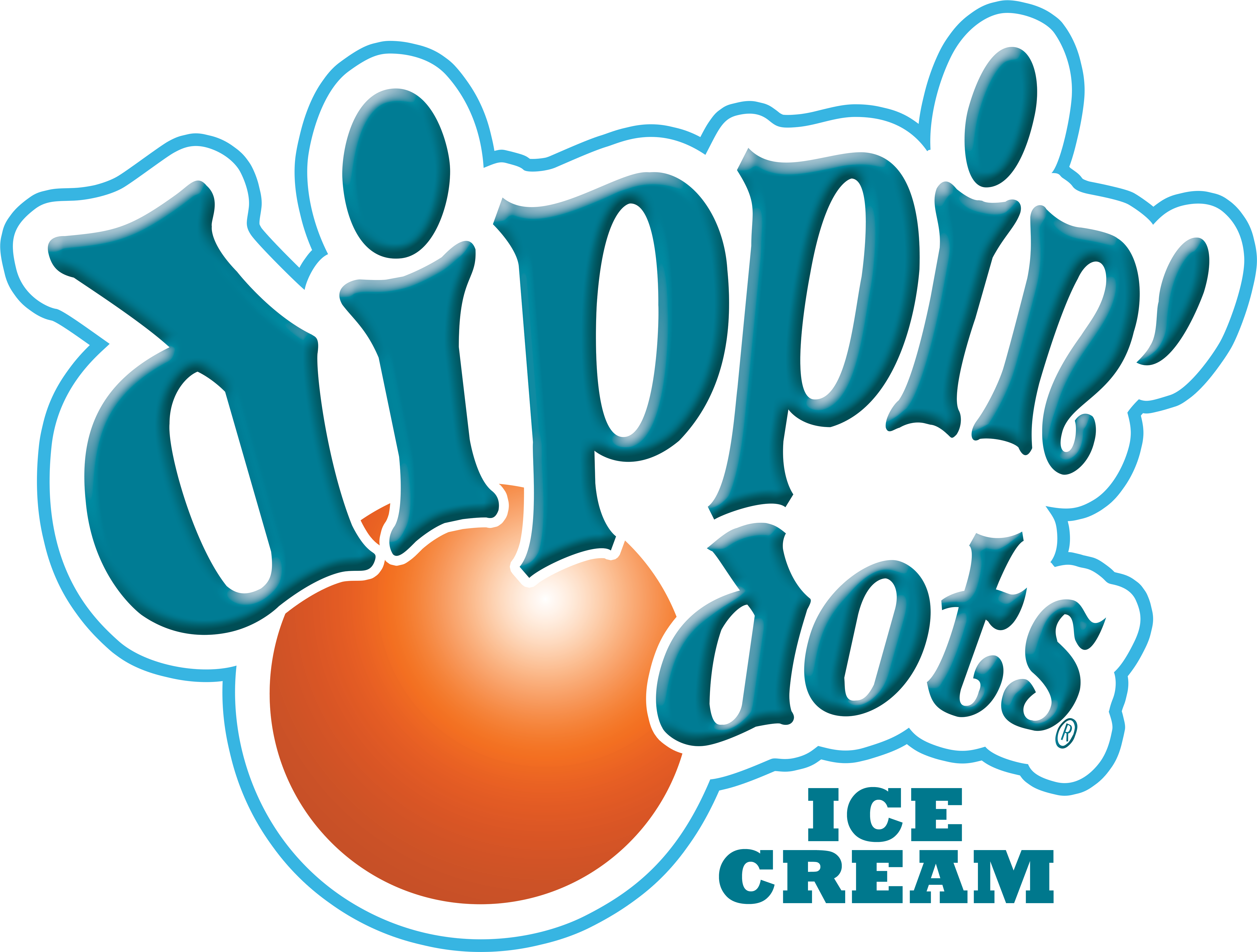 Dippin Dots logo secondary (stroke-ice cream teal)